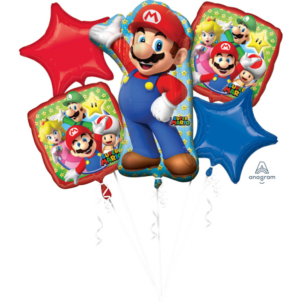 Super Mario ballonnen boeket - 5 stuks