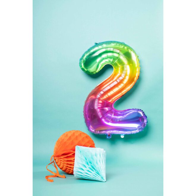 Folieballon Yummy Gummy Rainbow - Cijfer 2