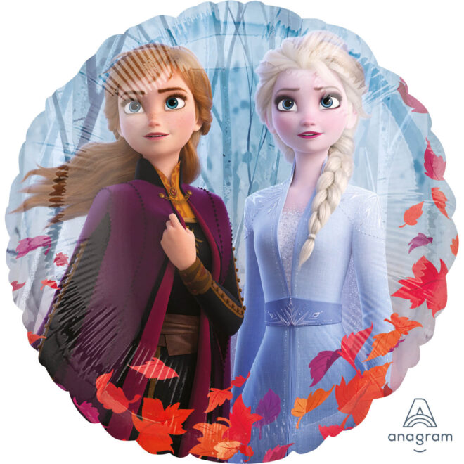 Frozen 2 folieballon met Anna en Elsa (45cm) - voorkant