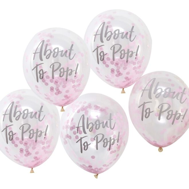 About to pop! Confetti Ballonnen Roze