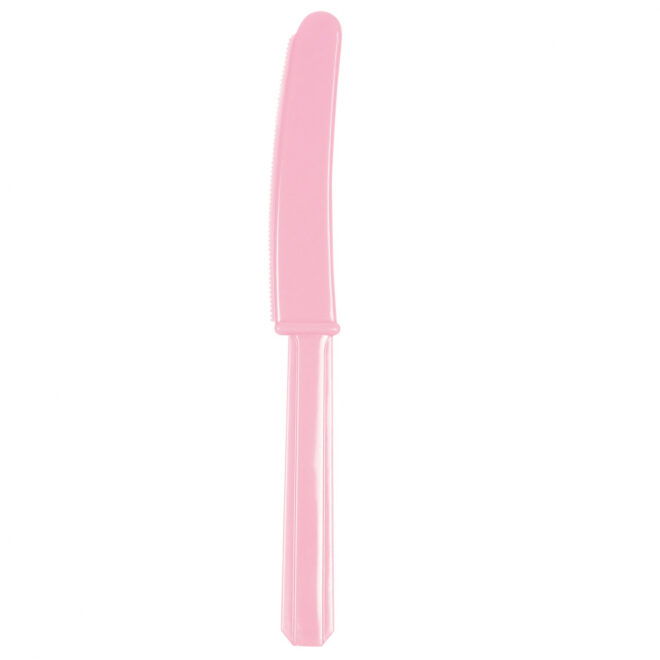 Plastic messen licht roze - 10 stuks
