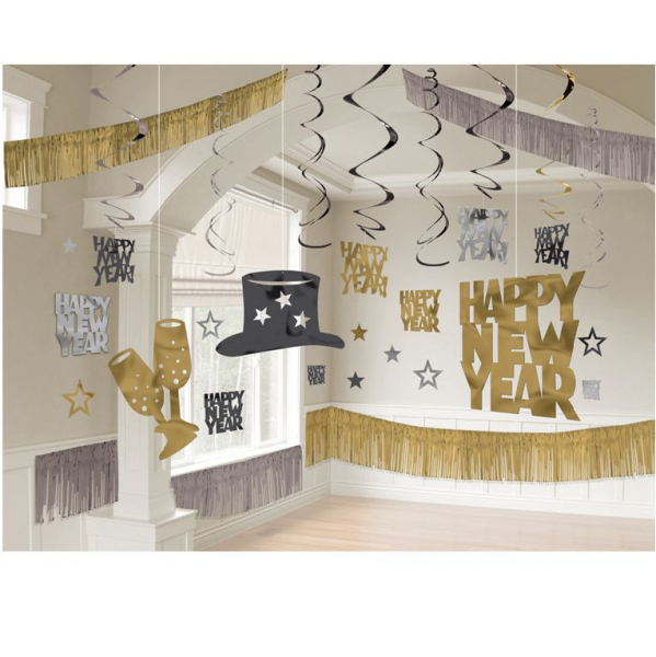 Happy New Year decoratie pakket - 30 stuks
