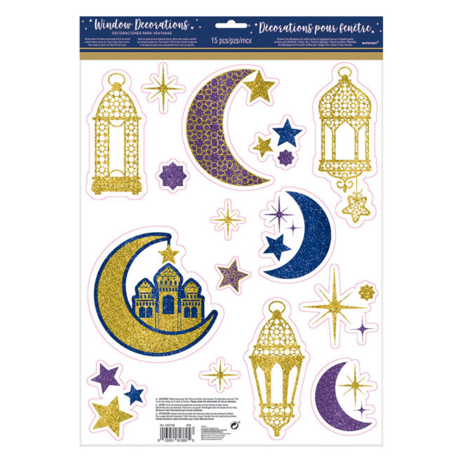 Eid Mubarak raamstickers - 15 stuks