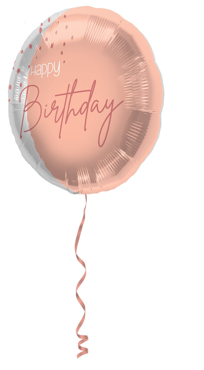 Elegant Lush Blush folieballon (45cm) - Happy Birthday