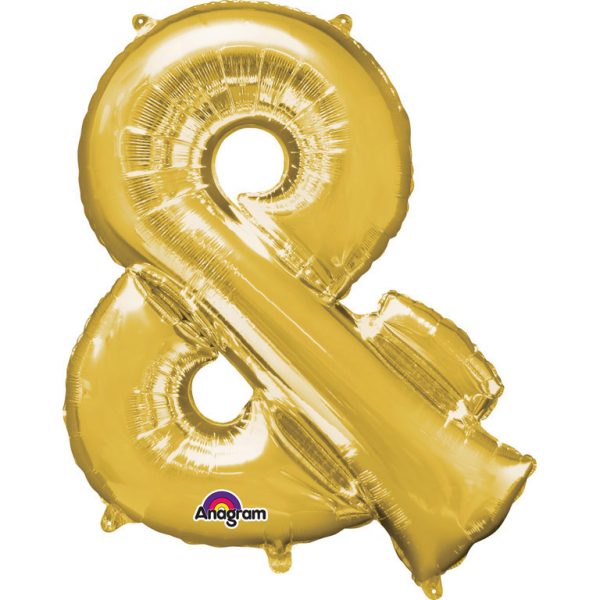 Mini folie ballon symbool & (35cm) - goud