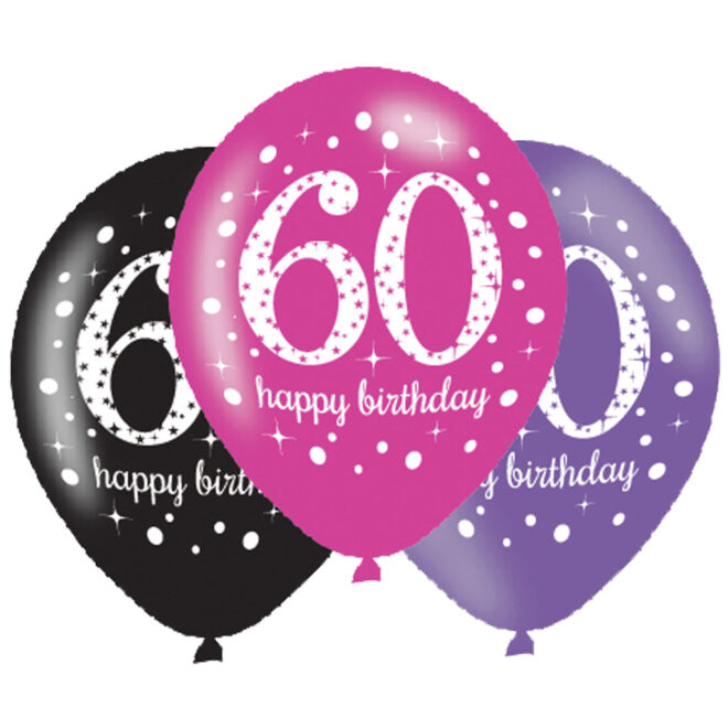 Latex ballonnen sparkling roze 60 jaar