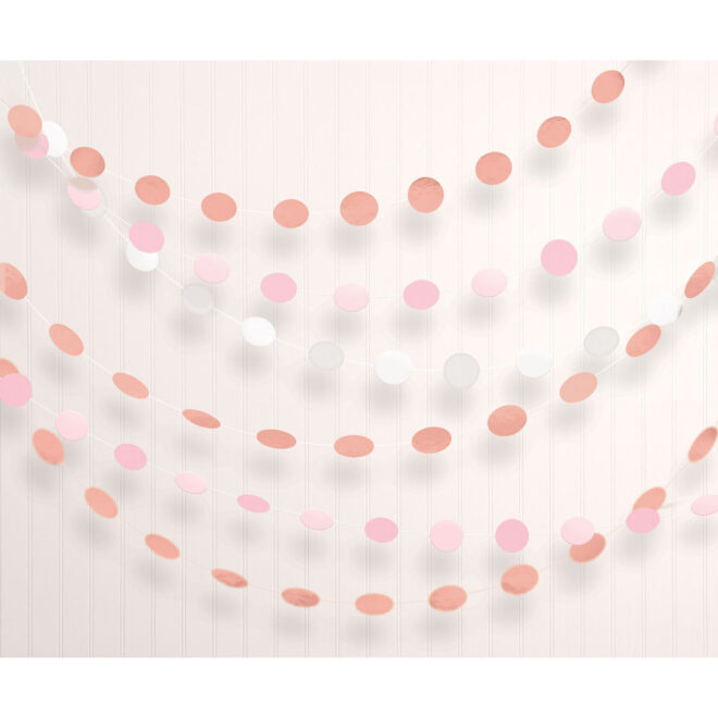 Roségoud Blush cirkel slingers (213cm) - string decorations