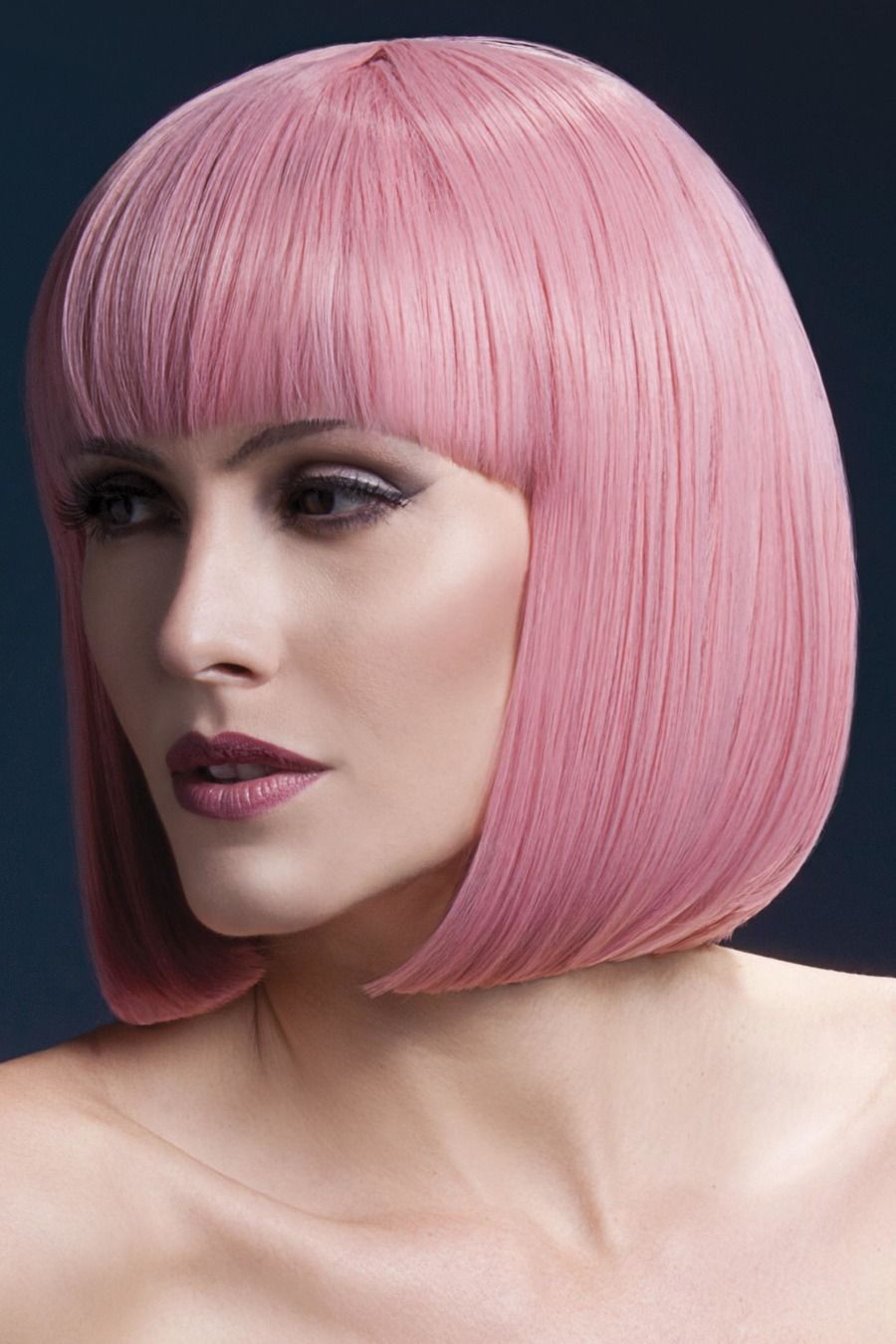 Luxe pruik Elise roze bob model Feesthuis