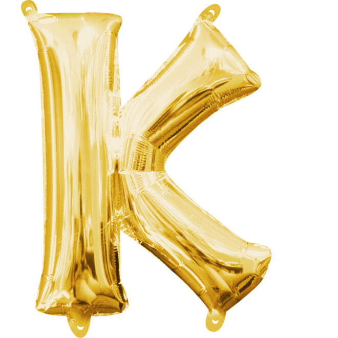 Mini folie ballon letter K (45cm) - goud