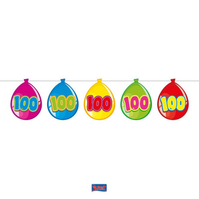 Ballonnenvorm vlaggenlijn (10m) - 100 jaar