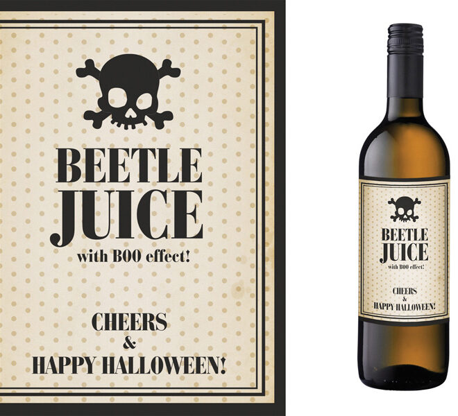Flessen Etiketten Beetle Juice - 10stuks