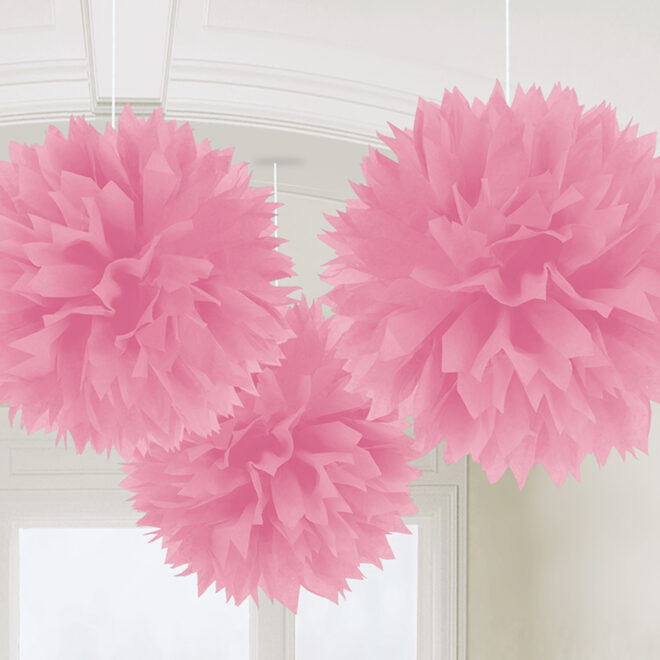 Fluffy decoraties licht roze