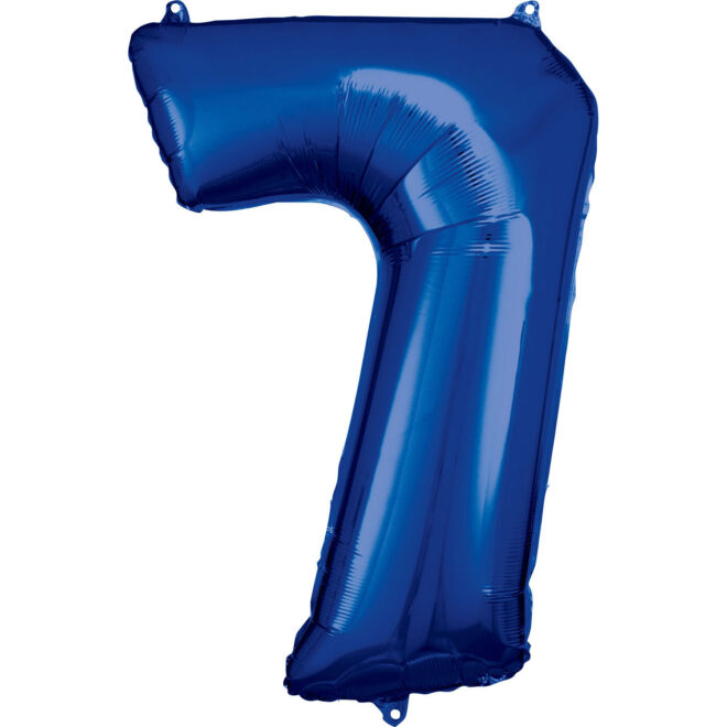 Grote folie ballon cijfer 7 (86cm) - Blauw