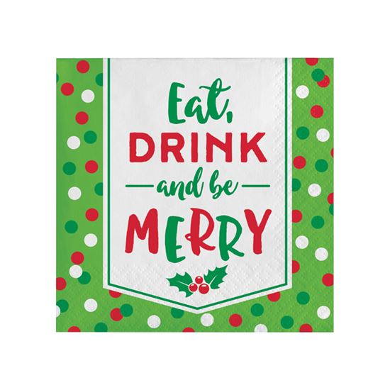 Servetten Kerst, Eat, Drink and be Merry