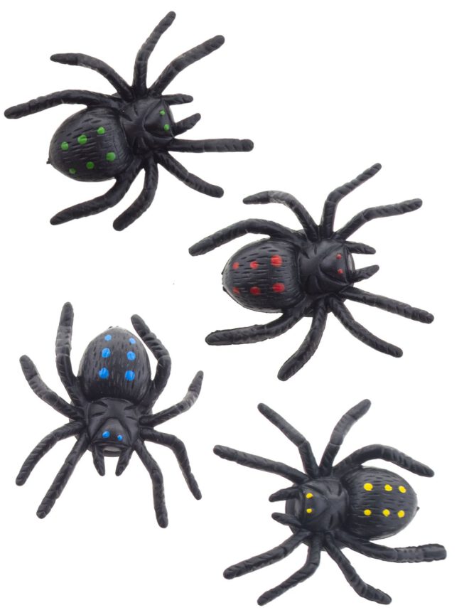 4 Spinnen met zuignapje