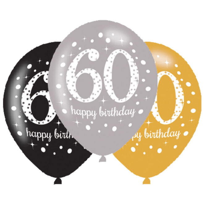 Latex ballonnen sparkling 60 jaar