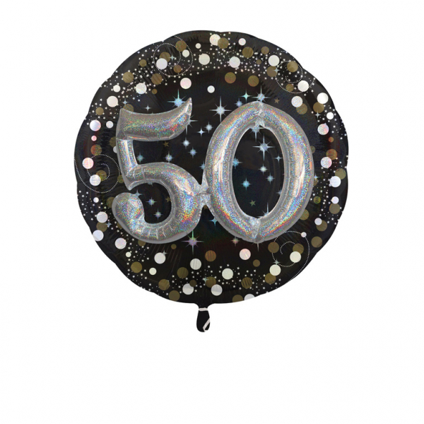 Grote gouden sparkling folieballon - 50 jaar