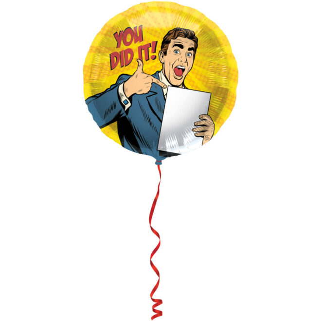 You did it! folieballon (43cm) voor iemand die geslaagd is.