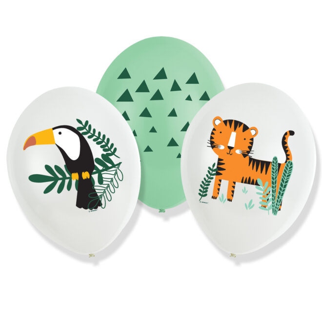 Get Wild Jungle latex ballonnen (27,5cm) - 6 stuks