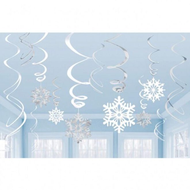Sneeuwvlok hangdecoraties (61cm) - 12 stuks
