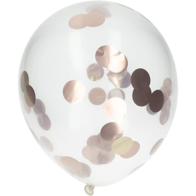 Ballonnen met confetti (4st.) - Rosé Goud