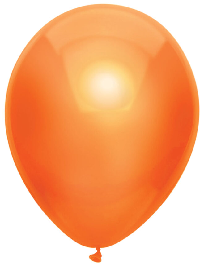 Latex Ballonnen Metallic Oranje, 30cm - 100 stuks