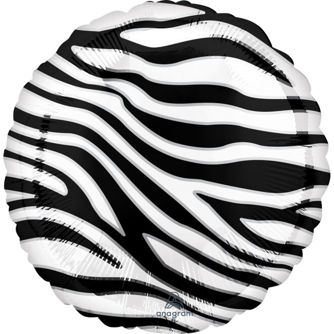 Animalz folieballon rond (43cm) - Zebra print