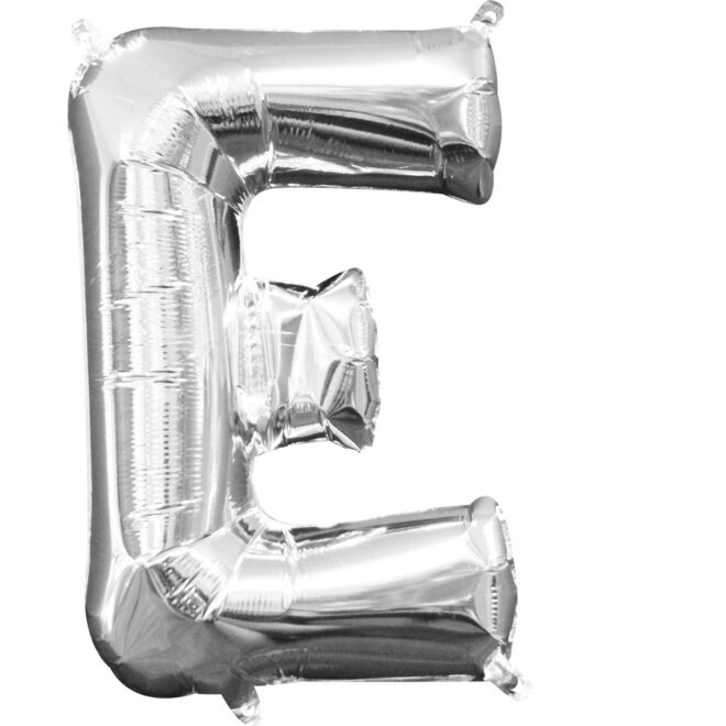 Mini folie ballon letter E (35cm) - zilver