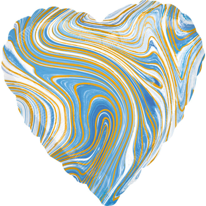 Marblez folieballon hart (43cm) - Blauw
