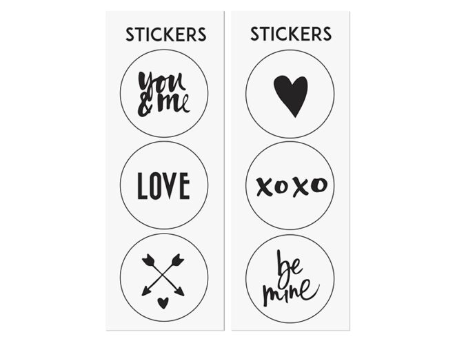 Geschenkzakjes Kraftpapier Diverse Liefde Stickers