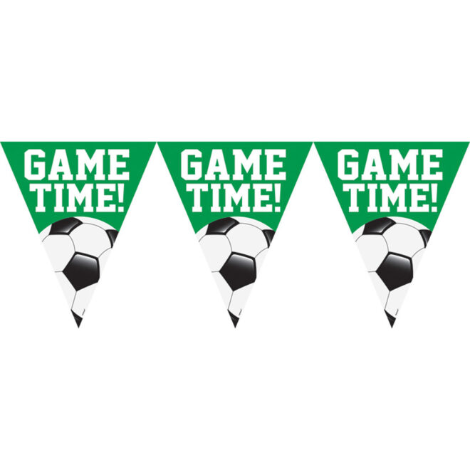 Voetbal vlaggenlijn 'GAME TIME!' (365cm)