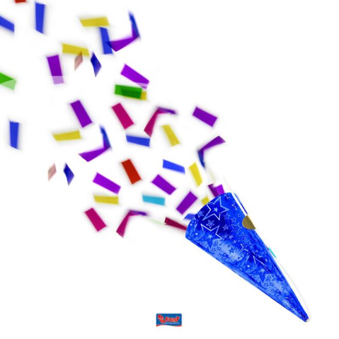 Confetti Party Popper Blauw - 4 stuks