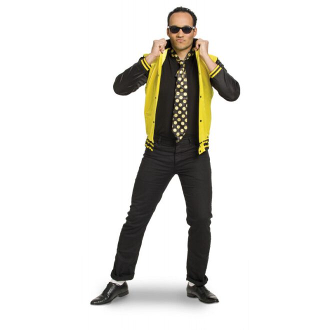 Geel- zwarte Rock and Roll outfit voor mannen - voor