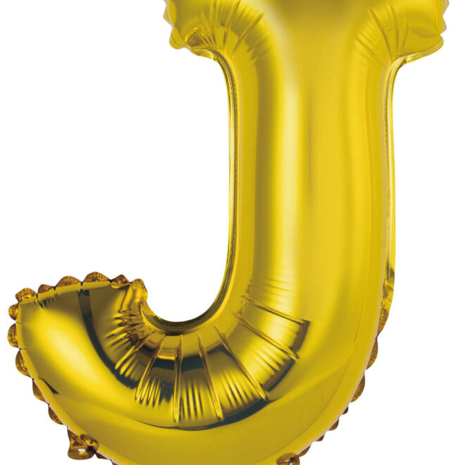 Mini folie ballon letter J (35cm) - goud