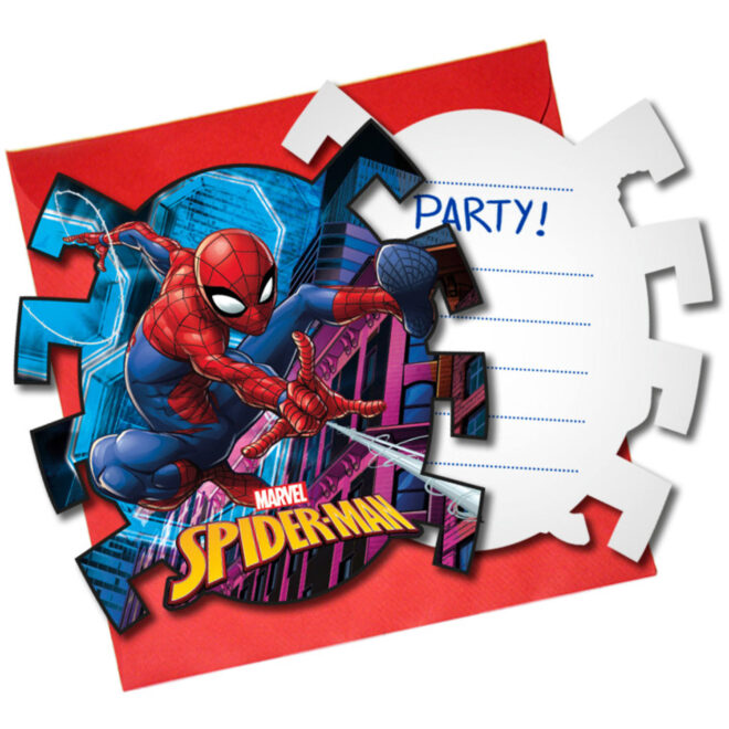 Spiderman Team Up uitnodigingen - 6 stuks