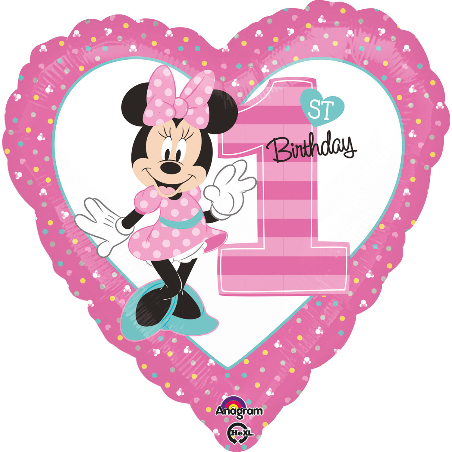 Wordt erger beest Per ongeluk Minnie Mouse 1ste verjaardag folieballon (43cm) - Feesthuis