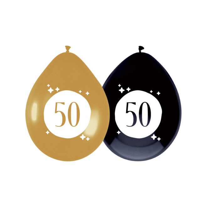 Festive Gold latex ballonnen - 50 jaar