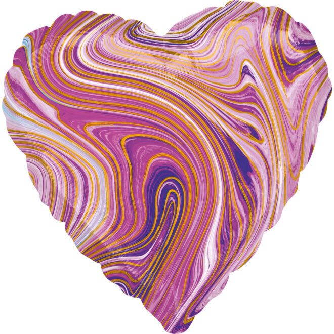 Marblez folieballon hart (43cm) - Paars