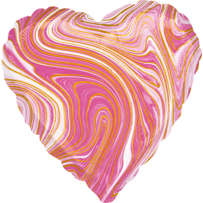 Marblez folieballon hart (43cm) - Roze