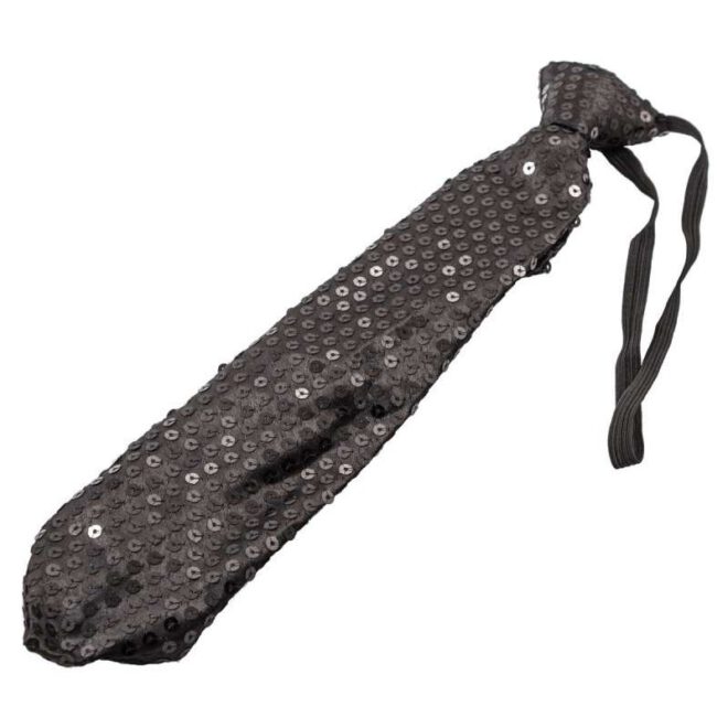 Metallic zwarte stropdas met LED-verlichting