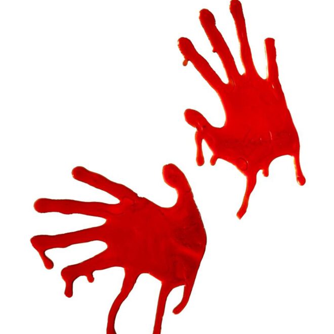 Raamdecoratie bloedende handen Horrible blooded hands
