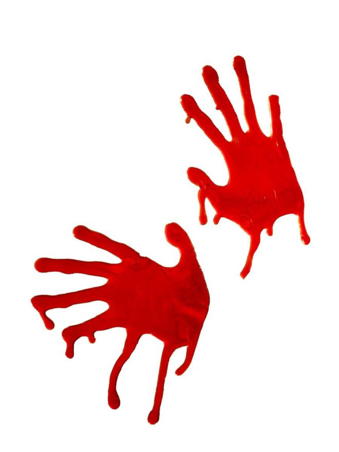 Raamdecoratie bloedende handen Horrible blooded hands