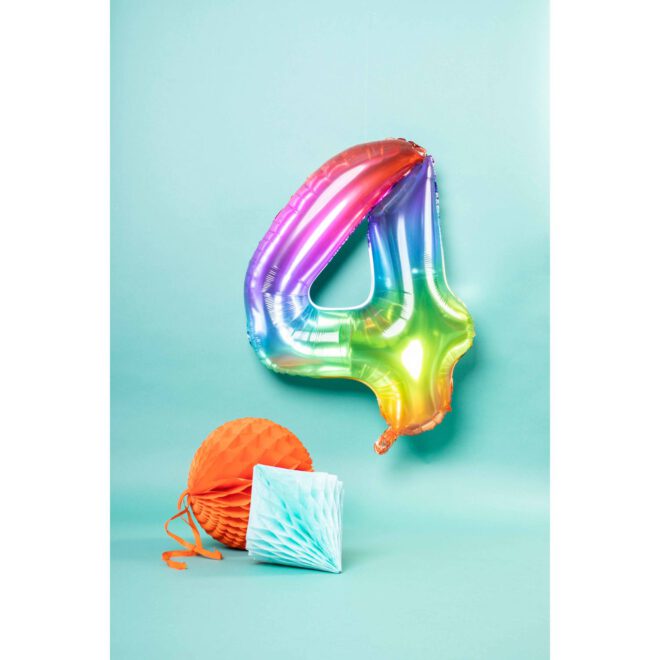 Folieballon Yummy Gummy Rainbow - Cijfer 4