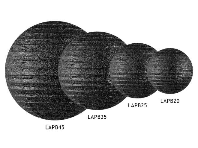 Papieren lampion (25cm) - Zwart