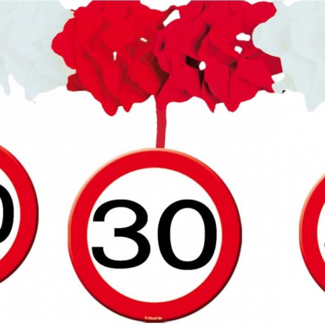 Verkeersbordslinger '30 jaar' voor een dertigste verjaardag