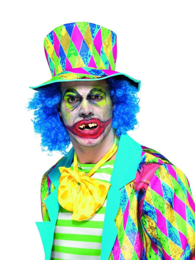 Psycho clown gebit met kleefpasta
