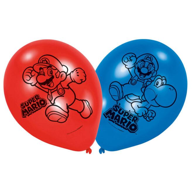 Super Mario ballonnen (22,8cm) - 6 stuks