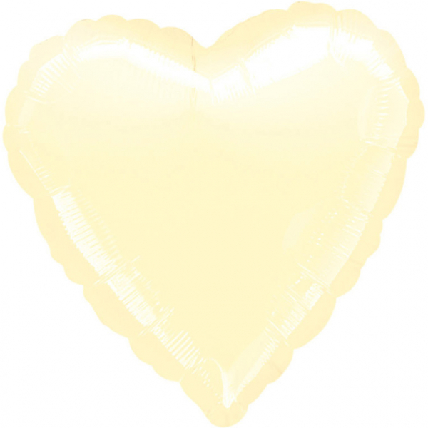 Ivoren folieballon in de vorm van een hart (43cm)