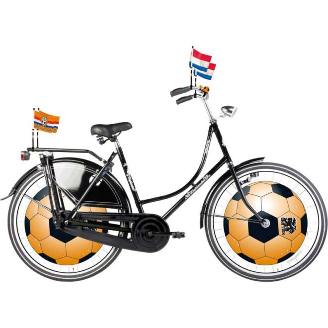 Versier je fiets met deze oranje, rood-wit-blauwe fietsvlaggetjes