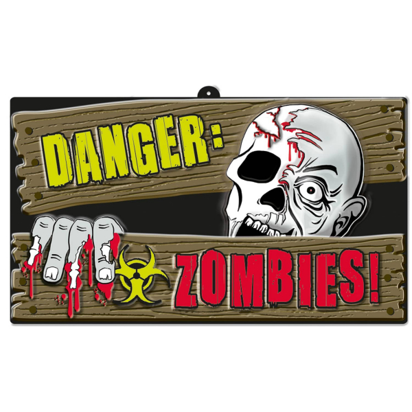 Zombies deurbord (43x25cm)